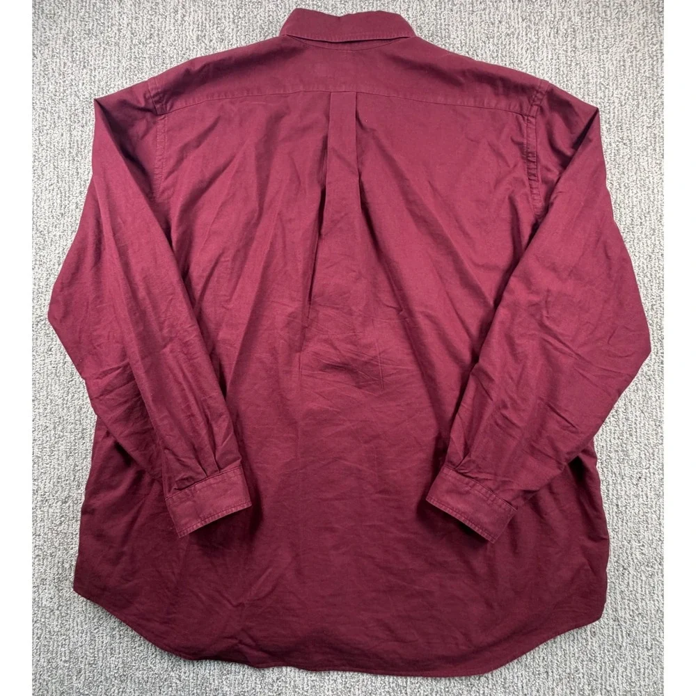 Polo Ralph Lauren Button Down Shirt Men 3XLT Burgundy Long Sleeve Cotton Pony